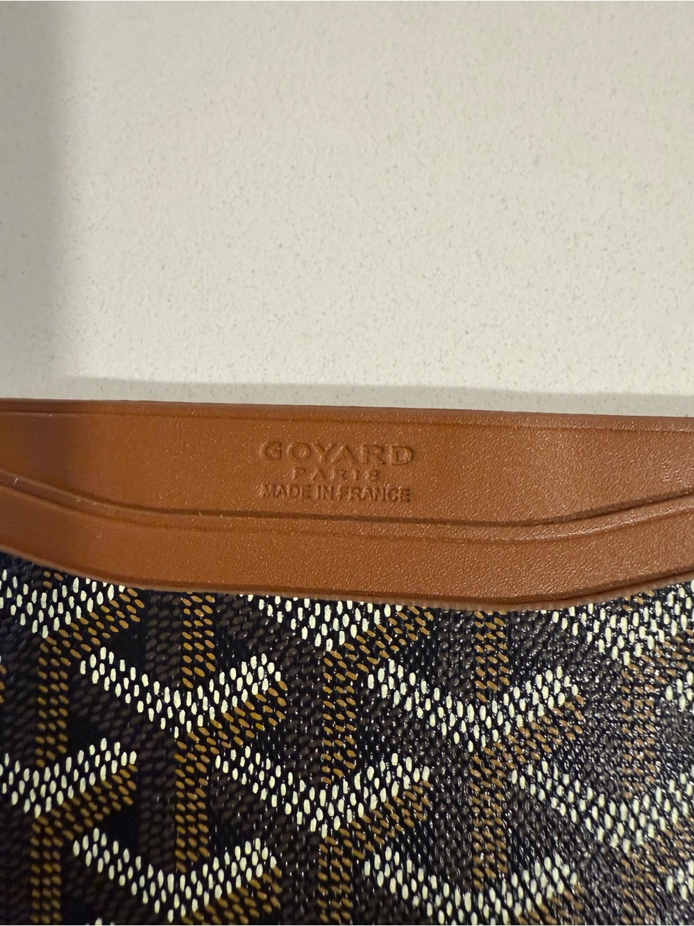 Goyard Brown and Black Chevron Card Holder with Tan Trim - Picture 4 of 6